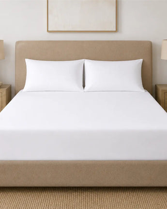 Grande Hotel Fitted Sheet White with Pillowcase | Linen King