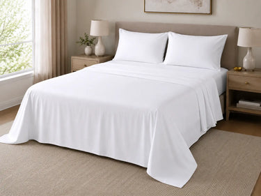 Grande Hotel Flat Sheet  White with Pillowcase | Luxury Comfort
