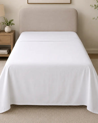 Grande Hotel Flat Sheet White Without Pillowcase | Luxury Comfort