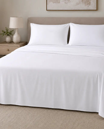 Grande Hotel Flat Sheet  White with Pillowcase | Luxury Comfort