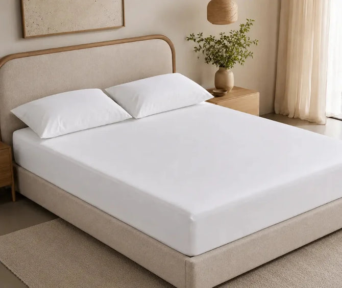 Luxury bed sheets styled in a modern bedroom, showcasing premium hotel-quality bed linen for homes and hospitality businesses across Australia.