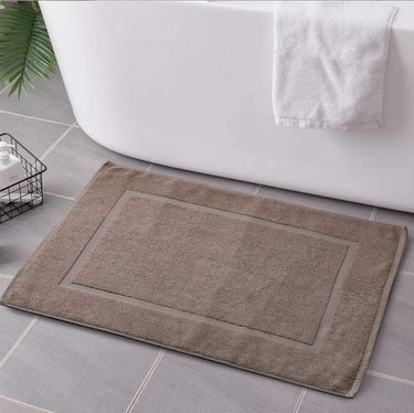 Cotton Bath Mat Latte with Frame Design 