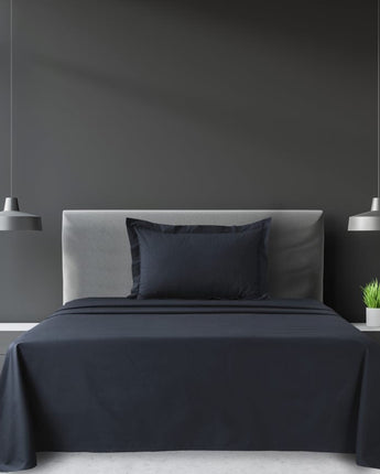 Percale Grey Sheet Set with Pillowcase