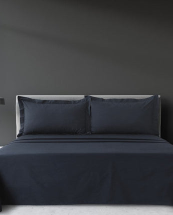 Percale Grey Sheet Set with Pillowcases