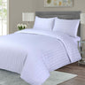 Self-Stripe White Satin Duvet Cover Set